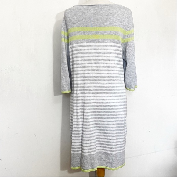 DESIGN HISTORY color blocked and striped sweater knit dress midi length L - Picture 5 of 6
